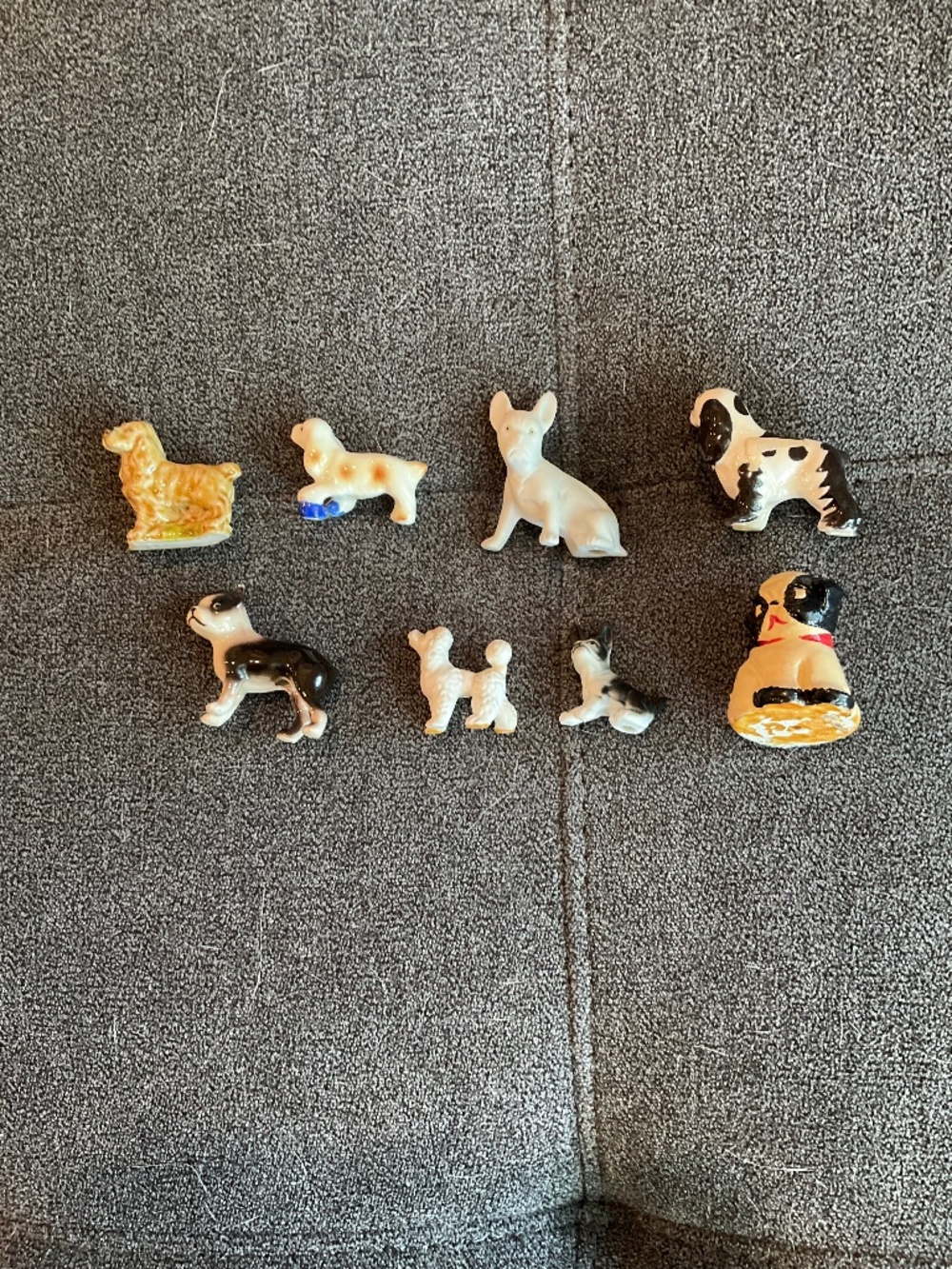 EUC Lot of 8 Vintage Miniature Ceramic/Bone China Dog Figurines
